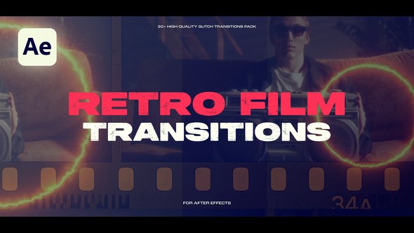 Videohive Retro Film Transitions 58952341 Elements template preview