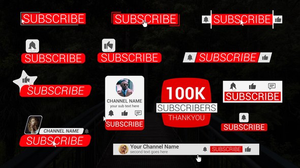 Videohive Clean Youtube Subscribe Pack Elements template preview