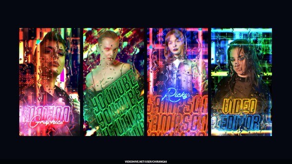 Videohive Neon Futuristic Stories Broadcast-packages template preview