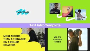 Flat Text Intro Premiere Pro template preview