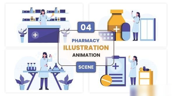 Videohive Pharmacy Illustration Animation Scene