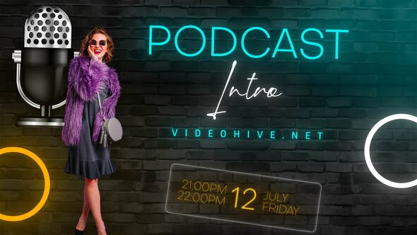 Videohive Creative Podcats Intro V2 | Neon Openers template preview