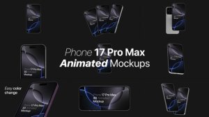 Videohive Phone 17 Pro Max 3D Mockups Video Displays template preview