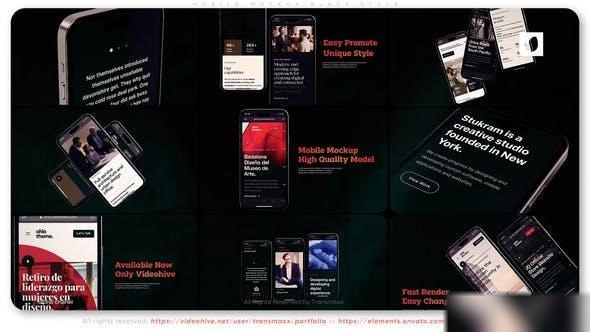 Videohive Mobile Mockup Black Style Openers template preview