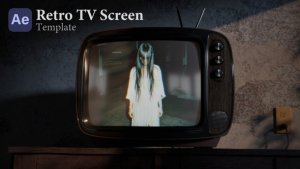 Videohive Retro TV Screen Template вЂ“ Thunderstorm Horror VHS Look вЂ“ AE Mockup (Horizontal + Vertical) Video Displays template preview