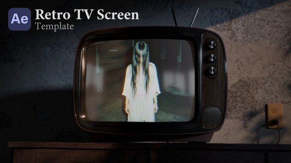 Videohive Retro TV Screen Template вЂ“ Thunderstorm Horror VHS Look вЂ“ AE Mockup (Horizontal + Vertical) Video Displays template preview
