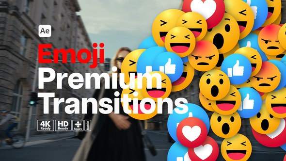 Videohive Premium Transitions Emoji Elements template preview