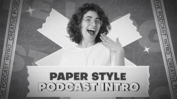 Videohive Paper Style Podcast Intro 56522774 Openers template preview