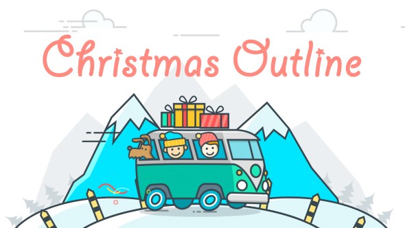 Christmas Outline Video Displays template preview