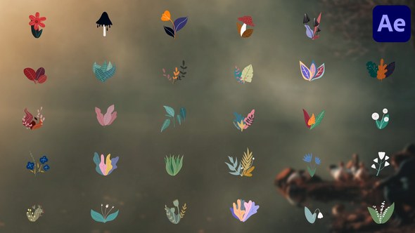 Videohive Cartoon Flowers Liquid Motion for After Effects Elements template preview