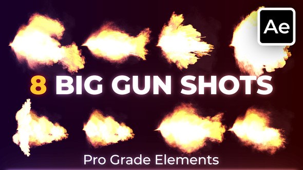 Videohive Big Gun Shots Gunfire 1 Elements template preview