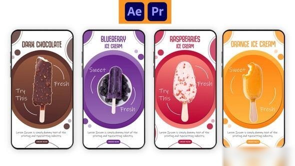 Videohive Ice-Cream Instagram Story Elements template preview