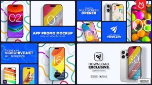 Videohive Modern Mobile Phone Mockup Template | Multiscreen Display for App Previews and UI Design Openers template preview