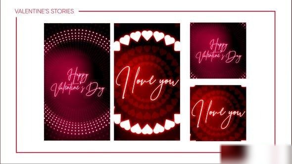 Videohive Happy Valentines Day Greeting Card + Stories Openers template preview