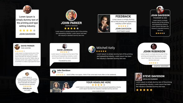 Videohive Testimonial Text Titles Elements template preview