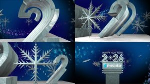 Videohive New Year Greetings 2026 With Snowflake Elements template preview