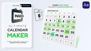 Videohive Ultimate Dynamic Calendar Toolkit (Essential Properties, Auto-Date Builder) Elements template preview