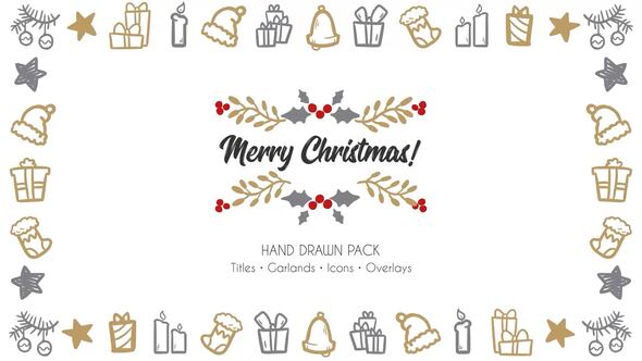 Videohive Merry Christmas. Hand Drawn Pack Titles template preview