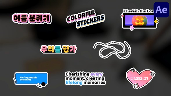 Videohive Colorful Stickers for After Effects Elements template preview