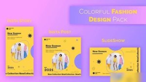 Videohive Colourful Fashion Design Template Pack Video Displays template preview