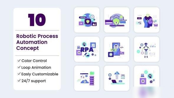Videohive Robotic process automation Concept Elements template preview