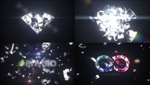 Videohive Shattered Diamond Logo Text Reveal Logo Stings template preview