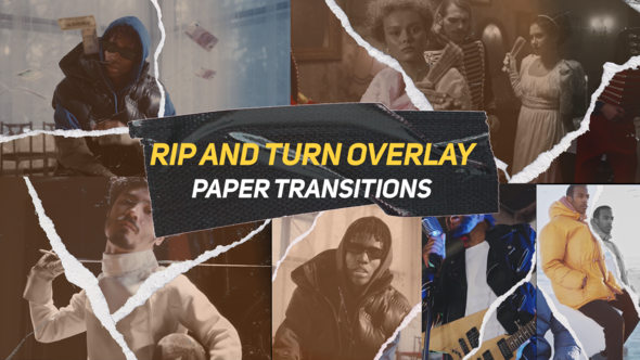Videohive Rip and Turn Overlay Paper Transitions | Horizontal | Vertical Elements template preview