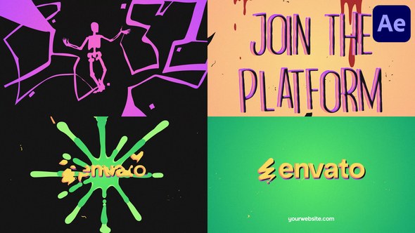 Videohive Halloween Skeleton Logo Opener for After Effects Logo Stings template preview