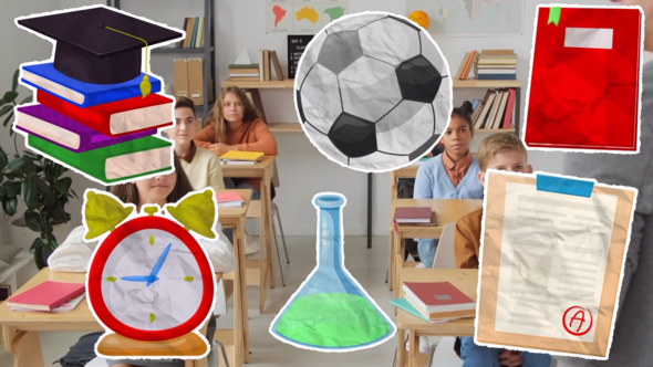 Videohive Back to school paper elements. Elements template preview