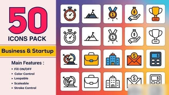 Videohive Dual Icons Pack - Business & Startup Infographics template preview