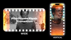 Vintage Film Frame Flash Transitions 4K Vertical Version AE Elements template preview