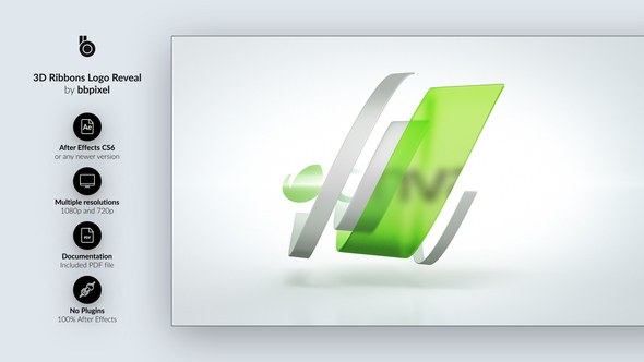 Videohive 3D Ribbons Logo Reveal Logo Stings template preview