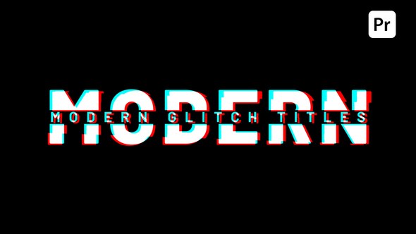 Modern Glitch Titles Premiere Pro template preview