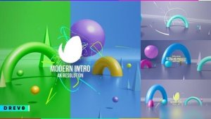 Videohive Modern Intro/ Simple Promo/ 4K 3D Figure/ Bright/ Colorful/ Birthday Party/ APP/ Social Media/ Carto Openers template preview