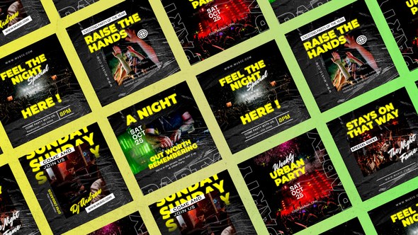 Videohive Urbanight Party Instagram Posts Product Promo template preview
