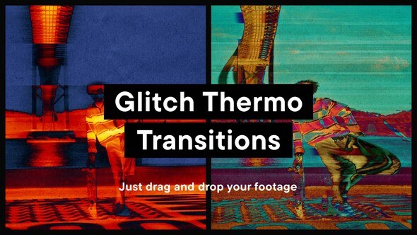 Videohive Glitch Thermo Transitions Elements template preview