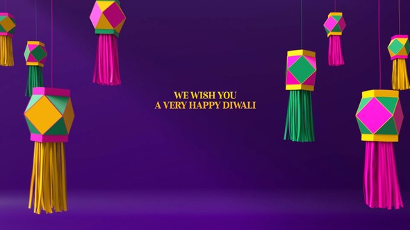 3D Happy Diwali Logo Mogrt Premiere Pro template preview