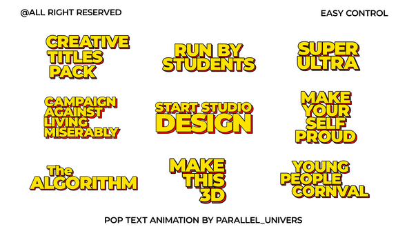 Videohive Pop Text Animation | AE Titles template preview