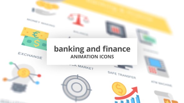Banking and Finance - Animation Icons Video Displays template preview