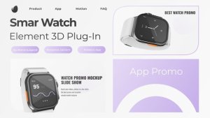 Videohive Smart Watch App Mocup 3D Product Promo template preview