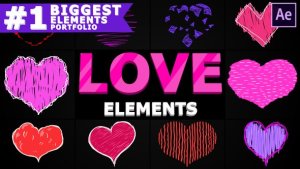 Cartoon Hearts | After Effects Video Displays template preview