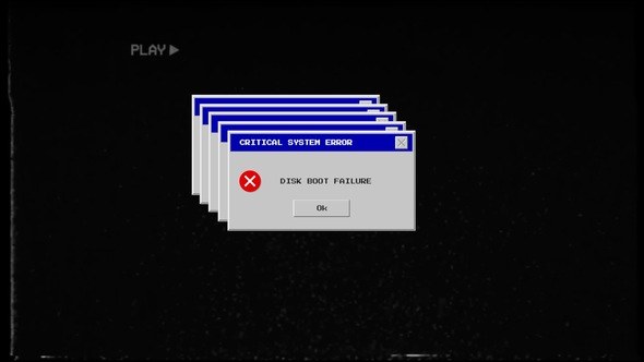 Videohive System Failure PC Titles template preview
