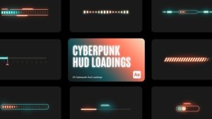Videohive Cyberpunk HUD Loading for After Effects Elements template preview