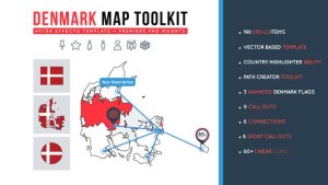 Videohive Denmark Map Toolkit Infographics template preview