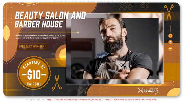 Videohive Beauty Salon and Barber House Product Promo template preview