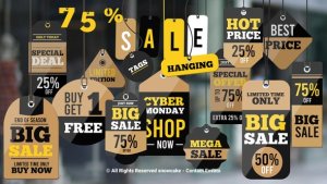Videohive Sale Tags Hanging Elements template preview