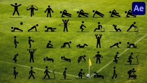 Videohive 40 Animated Fitness Pictograms | After Effects Elements template preview