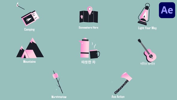 Videohive Travel Icons And Titles for After Effects 53541904 Titles template preview