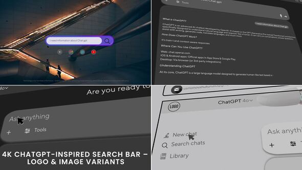 Videohive 4K ChatGPT-Inspired Search Bar вЂ“ Logo & Image Variants Broadcast-packages template preview