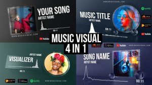 Glass Audio React Music Visualizer Video Displays template preview